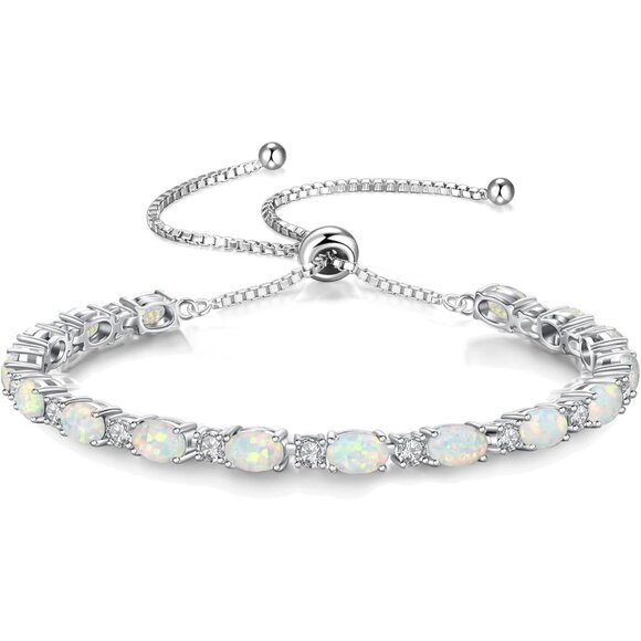 Sterling Silver Octopus Birthstone Bracelet for Women Adjustable Elegant Jewelry - Picture 1 of 4